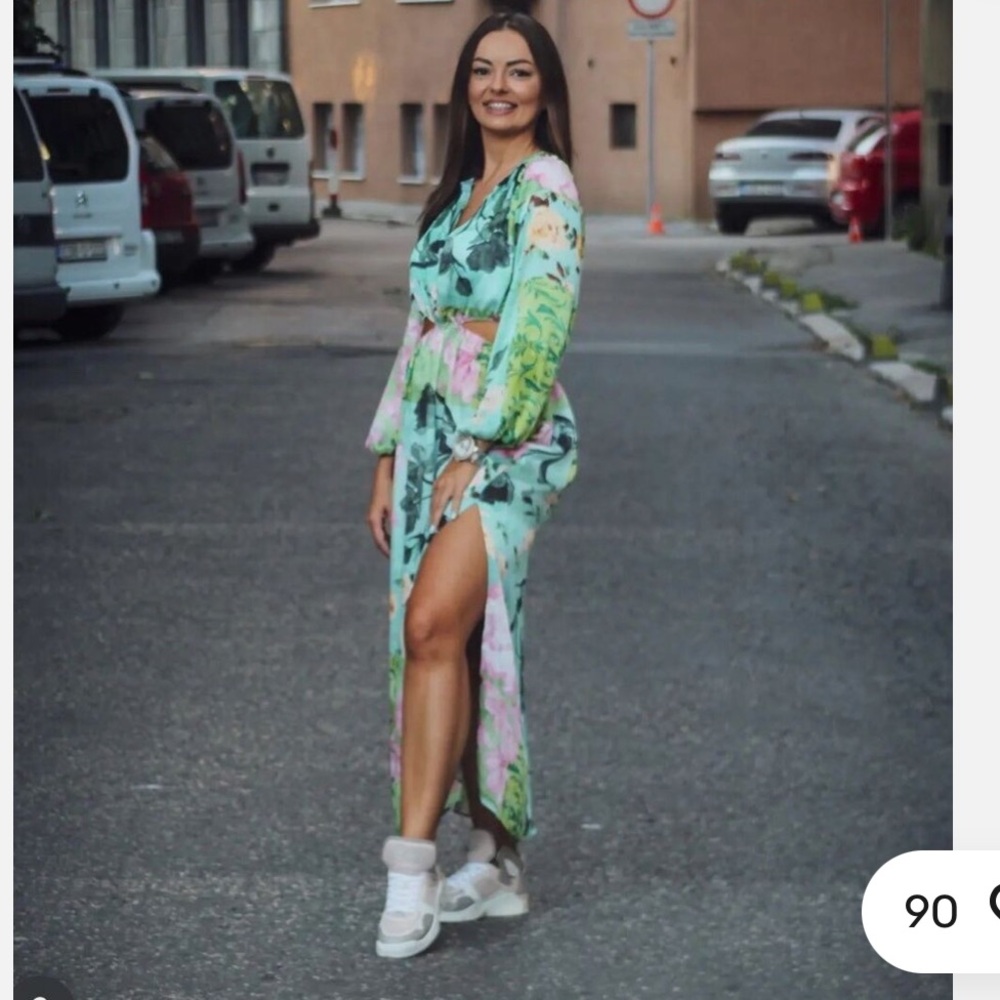 ZARA FLORAL PRINT CUT OUT DRESS - Picture 11 of 16